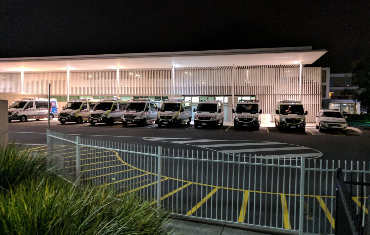 Dandenong Hospital Emergency Department at night
